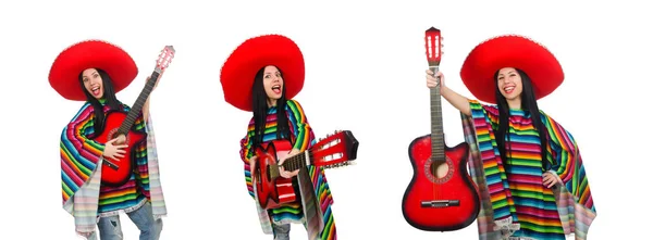 白女性のメキシコ ギター プレーヤー — ストック写真