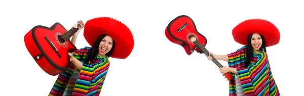 白女性のメキシコ ギター プレーヤー — ストック写真
