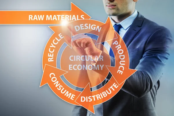 stock image Concept of circular economy with businessman