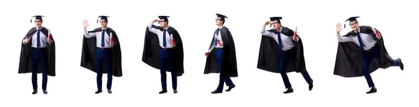 Estudiante graduado aislado sobre fondo blanco —  Fotos de Stock
