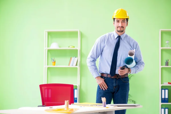 Young male architect working at the project — Stock Photo, Image