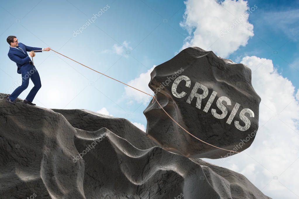 Business concept of crisis and recession