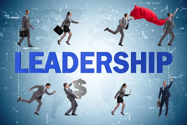 Concept of leadership with many business situations — Stock Photo, Image