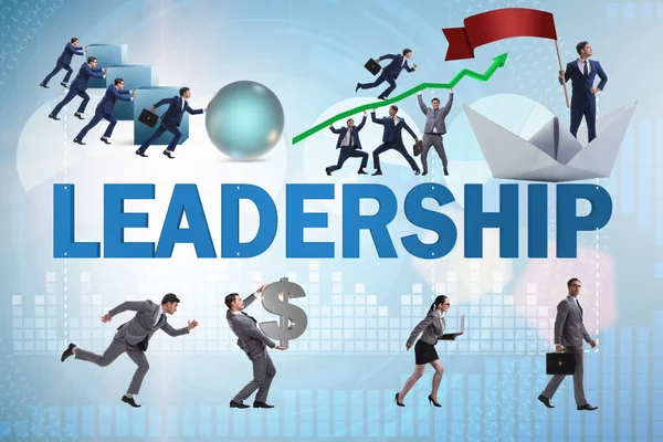 Концепція лідерства з багатьма бізнес ситуаціями — стокове фото