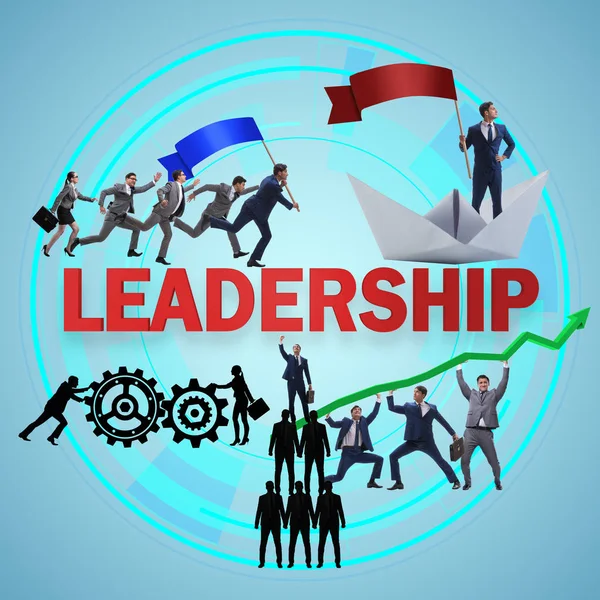 Concepto de liderazgo con muchas situaciones de negocio — Foto de Stock