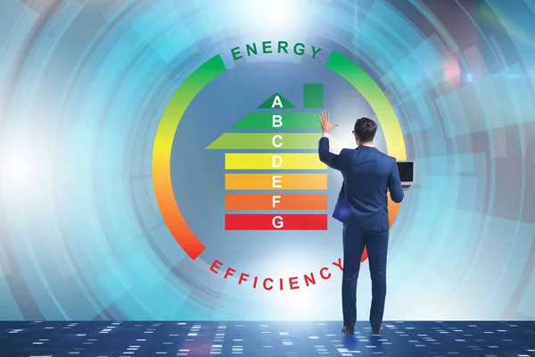 Imprenditore nel concetto di efficienza energetica — Foto Stock