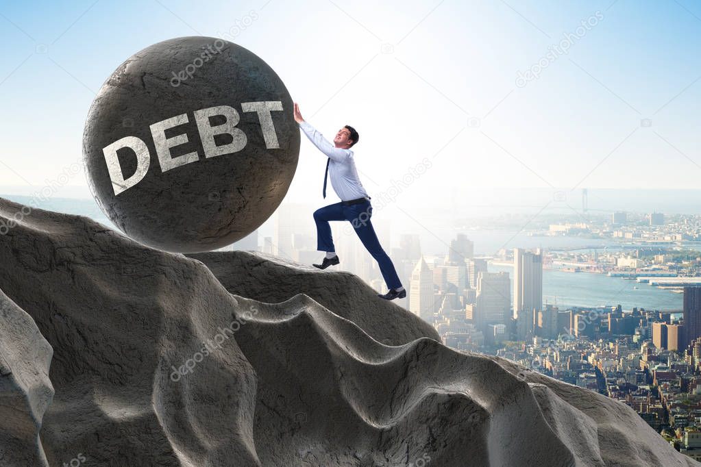 Business concept of debt and borrowing