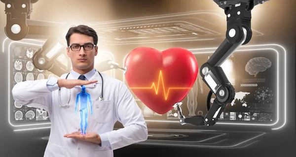 Τηλεϊατρική έννοια με απομακρυσμένη παρακολούθηση της καρδιακής πάθησης — Φωτογραφία Αρχείου