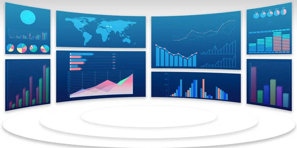 Business charts and infographics - 3d rendering — Stock Photo, Image