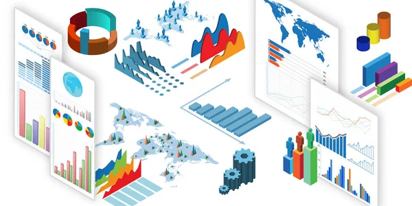 Företagsdiagram och infografik - 3D-rendering — Stockfoto