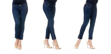 Beyaz tenli hamile kadınlar için kıyafetler.