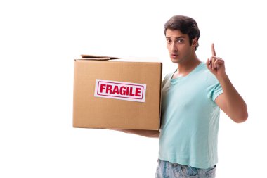 Kırılgan kutusu olan genç yakışıklı adam internetten sipariş verdi. 
