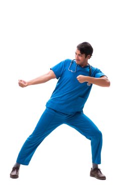 Beyaz tenli yakışıklı doktor.