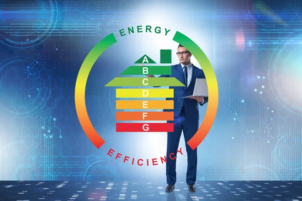 Geschäftsmann im Energieeffizienzkonzept — Stockfoto