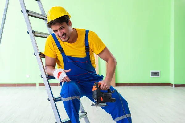 Injured worker at the work site