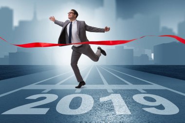 Bitirme üzerinde işadamı sıraya yarışta 2019 için