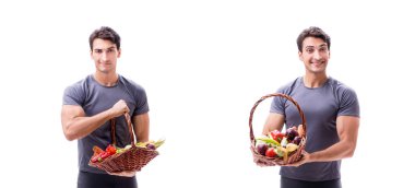 Sağlıklı beslenmenin ve spor yapmanın faydalarını destekleyen bir adam.