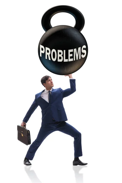 Geschäftsproblem und Herausforderungskonzept mit Geschäftsmann — Stockfoto