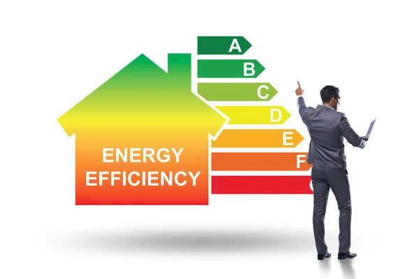 Üzletember az energiahatékonyság koncepciójában — Stock Fotó