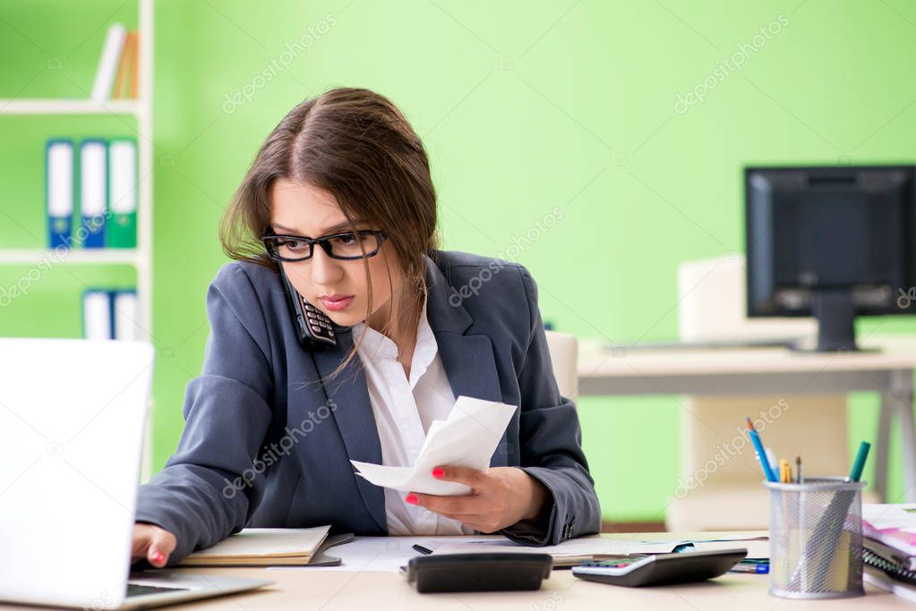 Female financial manager working in the office