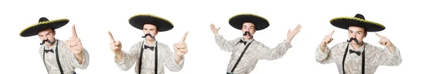 Komik Meksikalılar beyazlar üzerinde izole edilmiş. — Stok fotoğraf