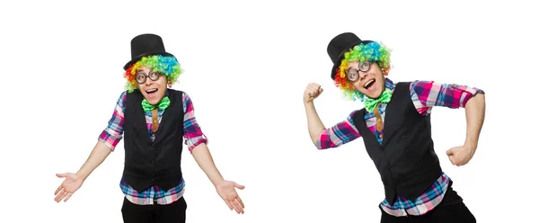 Clown geïsoleerd op de witte achtergrond — Stockfoto