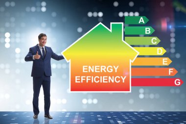 Enerji verimliliği kavramında iş adamı