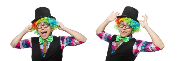 Clown isolerad på den vita bakgrunden — Stockfoto