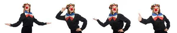 Grappige clown geïsoleerd op wit — Stockfoto