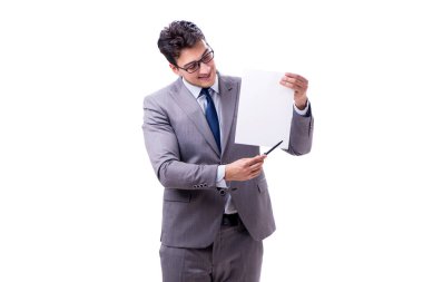 Boş mesajı olan işadamı beyaza izole edildi