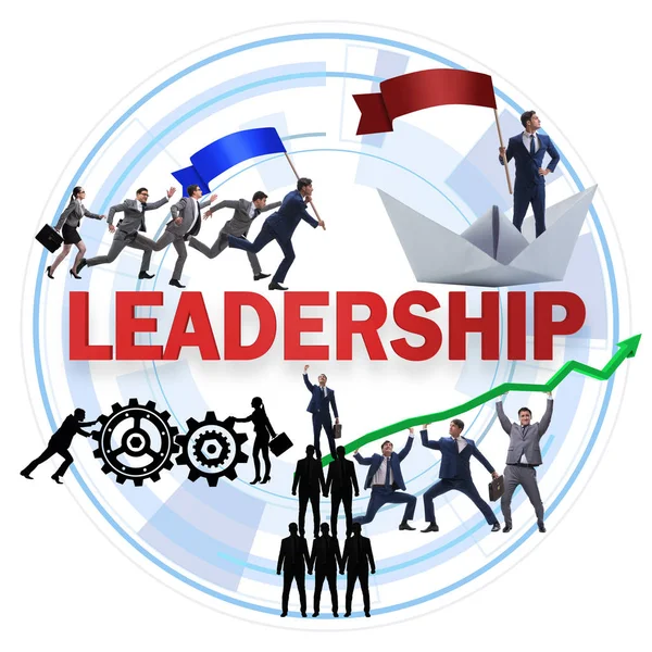 Begreppet ledarskap med många affärssituationer — Stockfoto