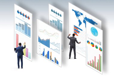 Ticari görselleştirme ve bilgi grafikleri konsepti işadamı