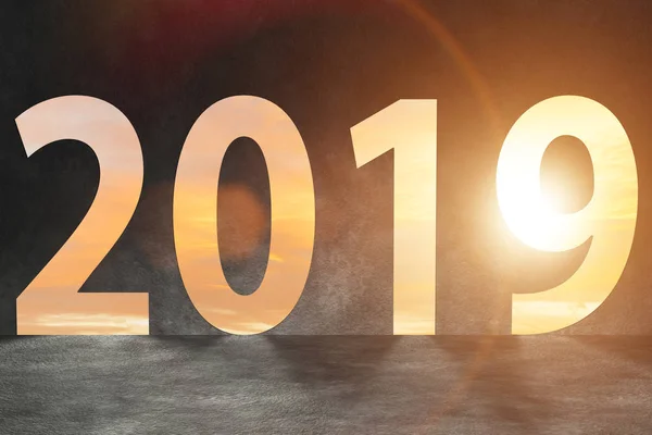 Új év átmeneti fogalmának 2019 — Stock Fotó