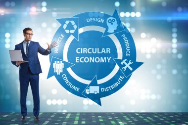 İş adamıyla dairesel ekonomi kavramı