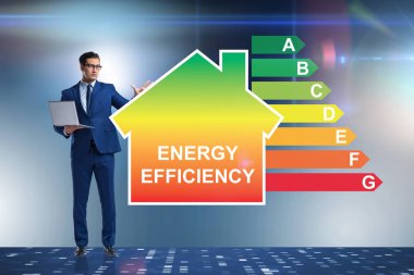 Enerji verimliliği kavramında iş adamı