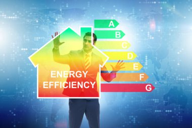 Enerji verimliliği kavramında iş adamı