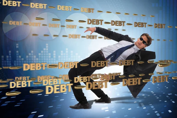Bedrijfsconcept van schuld en opgenomen leningen — Stockfoto