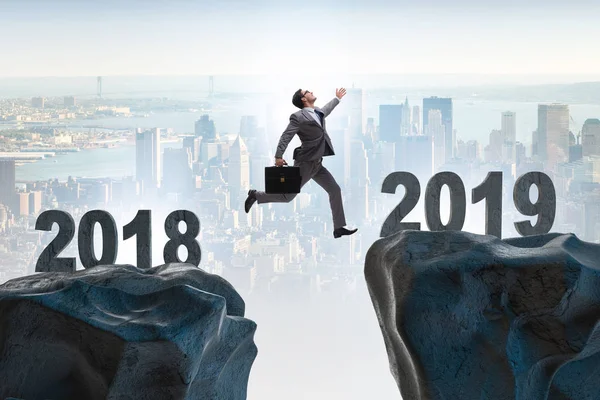 Concetto di transizione dal 2018 al 2019 — Foto Stock