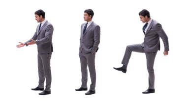 Beyaz arka planda izole iş adamı