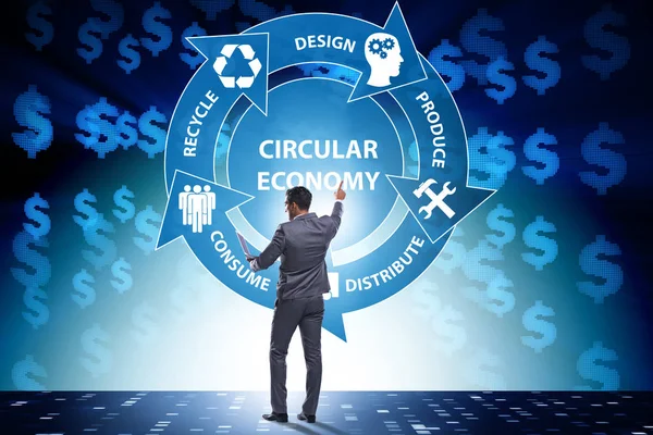 Concepto de economía circular con empresario —  Fotos de Stock