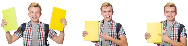 Joven estudiante aislado sobre fondo blanco — Foto de Stock