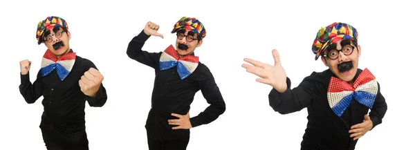 Clown geïsoleerd op de witte achtergrond — Stockfoto