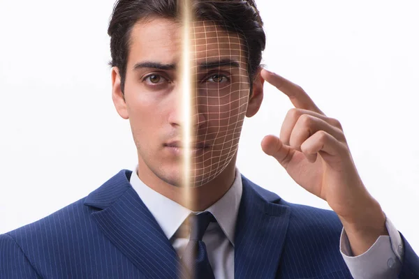Az arcfelismerő szoftver és hardver fogalma — Stock Fotó