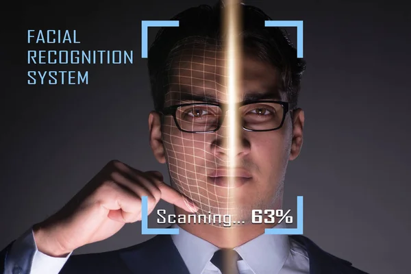 Concept of face recognition software and hardware — Stock Photo, Image