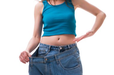 Büyük boy kot pantolonla diyet kavramı