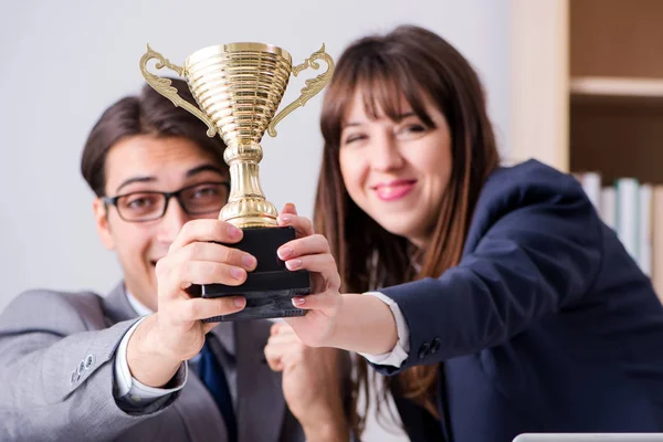 Concept of teamwork with prize — Stock Photo, Image