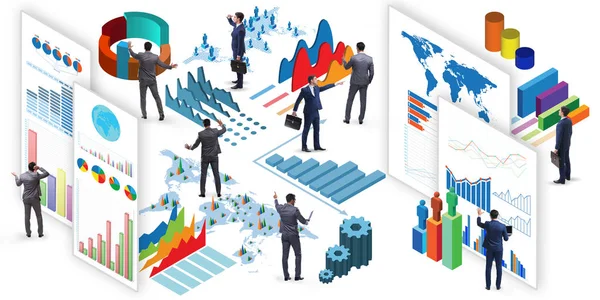 Biznesmen w koncepcji infografiki biznesowej — Zdjęcie stockowe