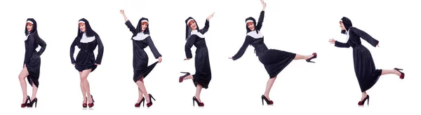 Nun Isolated White Background — Stock Photo, Image