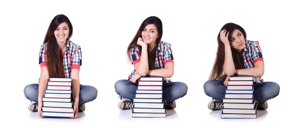 Young female student isolated on white — Stock Photo, Image