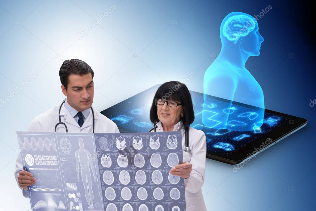 Two doctors in telemedicine concept